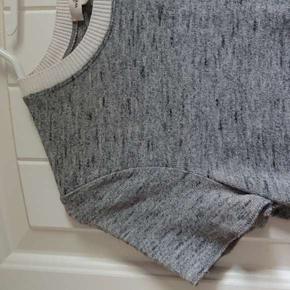 Wilfred Gray knit jersey vintage stretch short sleeves athletic top shirt - Picture 2 of 7